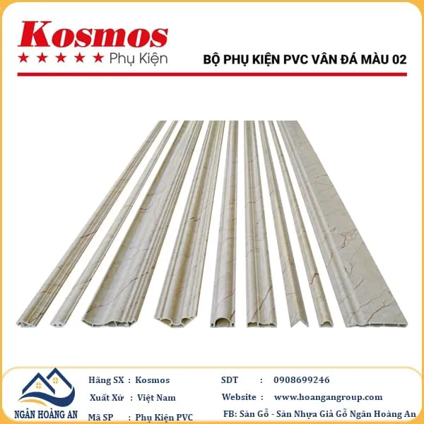 Phào Góc V PVC Vân Đá Kosmos